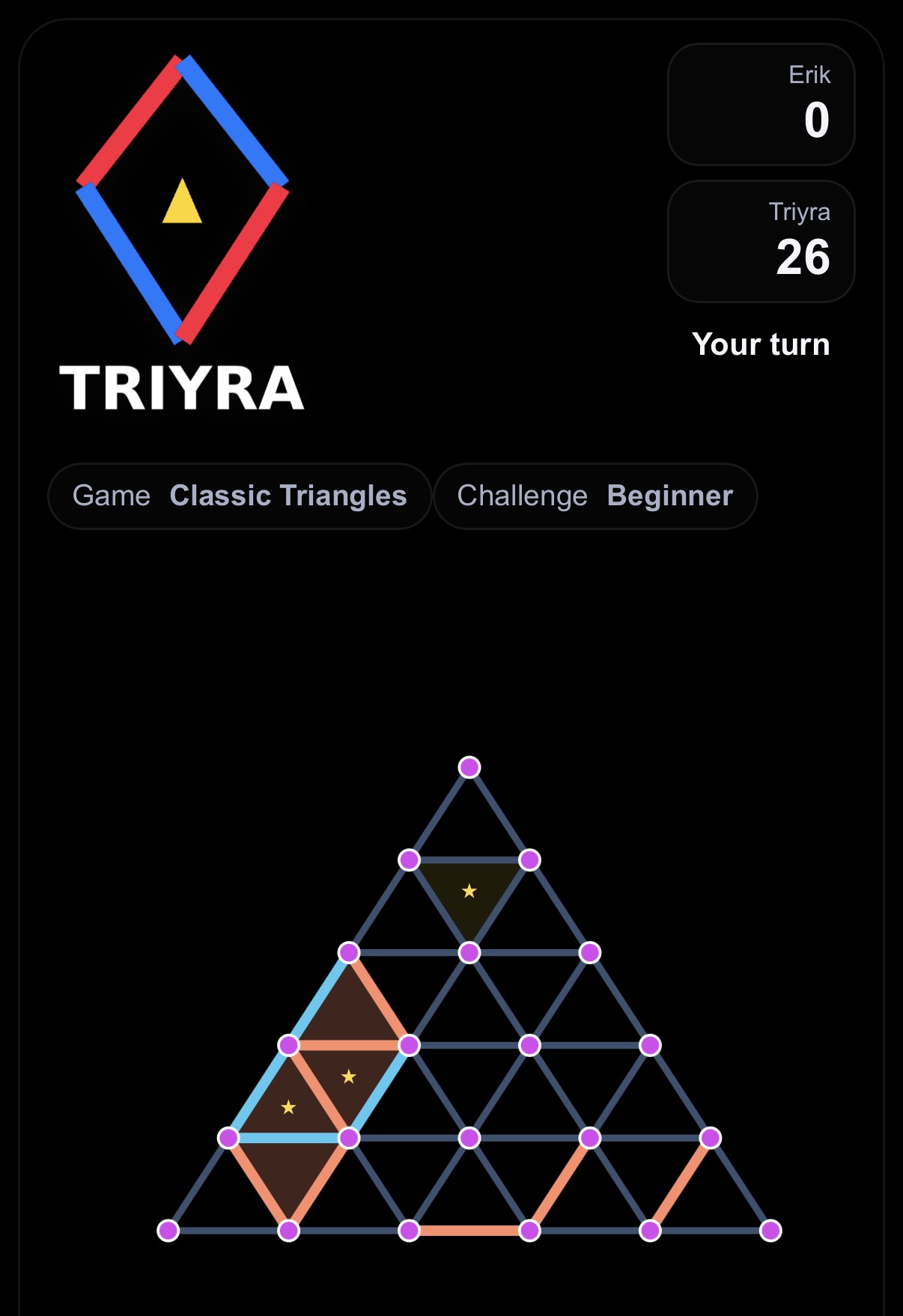 Colour Majority on the Triyra online board