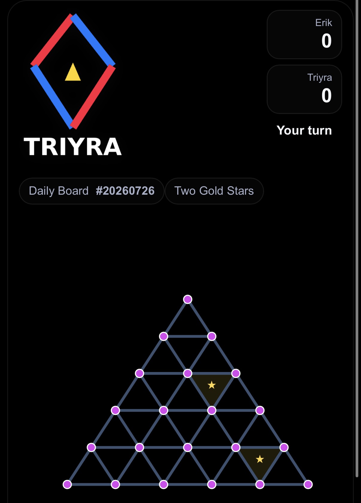 Triyra Daily Board on a mobile screen